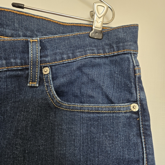 LEVI'S 513 CLASSIC JEANS MENS DARK BLUE DENIM STRAIGHT LEG ZIPPER FRONT SZ 36X32 - Picture 6 of 11